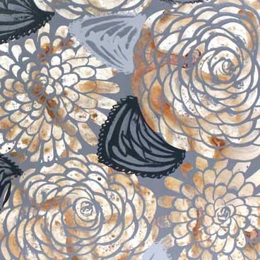 New dahlia art style in brown and gray