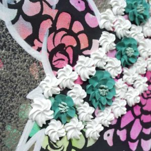 Rainbow Unicorn Wall Art with Sculpted Floral Wreath
