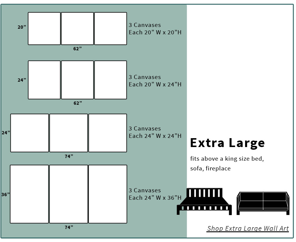 Extra large canvas art size chart