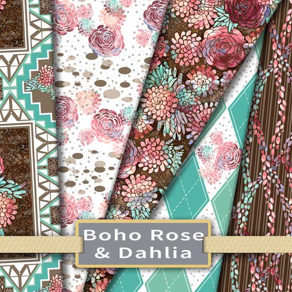 Collection of fabric and wallpaper in boho modern style earth tones