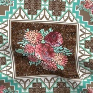 Fabric & Wallpaper: Boho Modern Wholecloth Floral Quilt