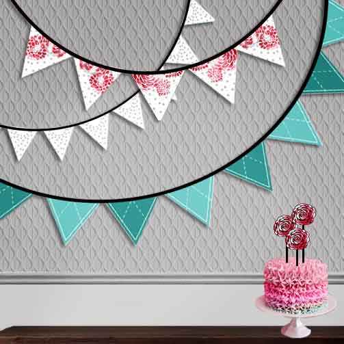 Bunting with Argyle fabric
