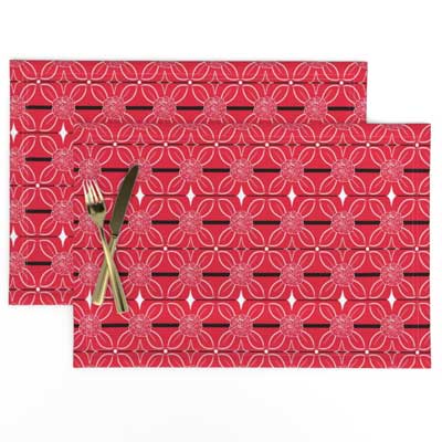 Placemats with red and black design