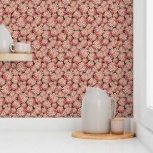 Fabric & Wallpaper: Boho Dahlia Flower in Peach