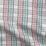 Fabric & Wallpaper: Geometric Tiles in Gray, Red, Teal