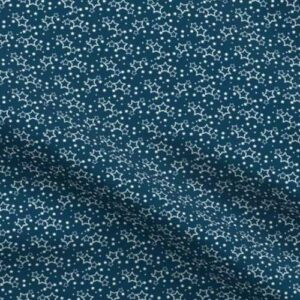 Fabric & Wallpaper: White Stars on Dark Blue Ditsy