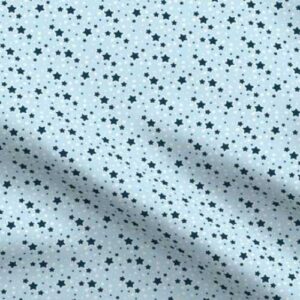 Fabric & Wallpaper: Navy and White Stars on Light Blue Ditsy