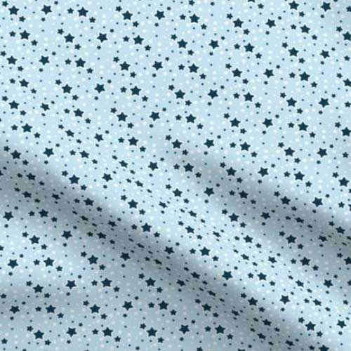 Small scale stars on light blue fabric