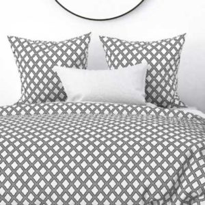 Fabric & Wallpaper: Black & White Moroccan Lattice