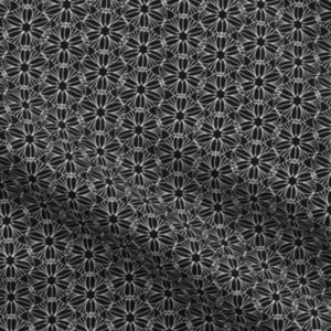 Fabric & Wallpaper: Mandala Flowers in Black & White