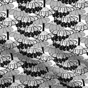Fabric & Wallpaper: Rain Chain Abstract Flowers on White