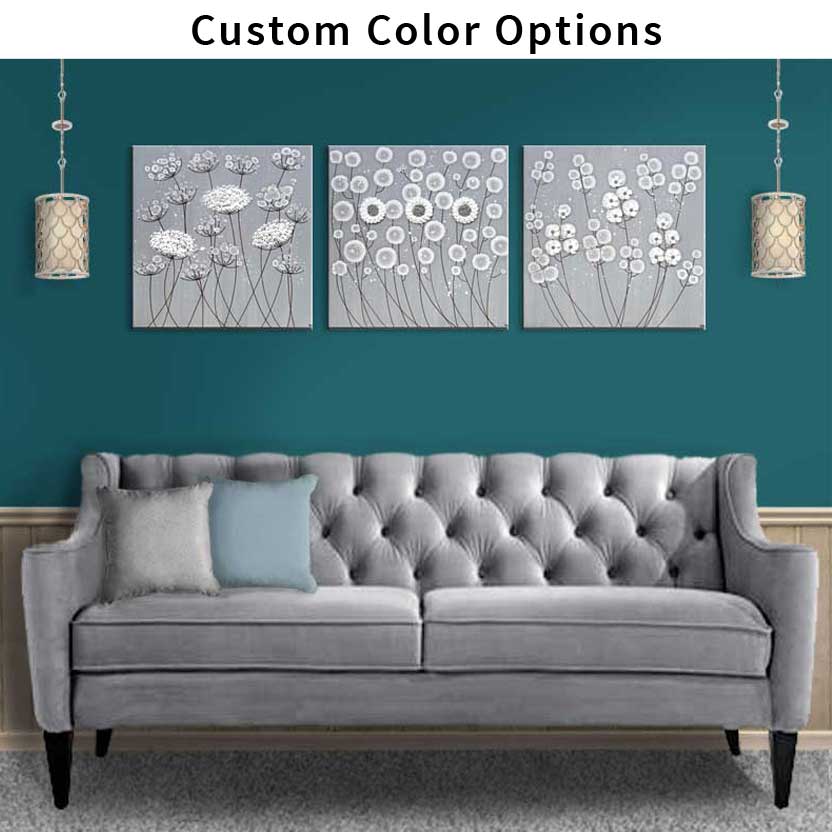 Custom wall art of flowers on Extra Large canvas