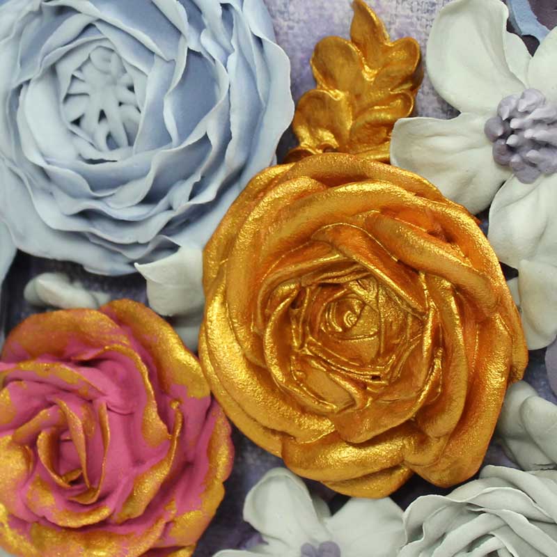 Purple & Gray Floral Rose Wedding Canvas Art, Custom Sign | Square - Image 4