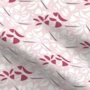 Fabric & Wallpaper: Valentine Abstract Floral in Pink, White