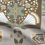 Fabric & Wallpaper: Art Deco Large Scale in Earth Tones