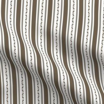 Art deco wallpaper stripes in brown and white