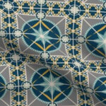 Fabric & Wallpaper: Art Deco Tile in Indigo Blue