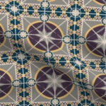 Fabric & Wallpaper: Art Deco Star Tile in Plum