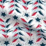 Fabric & Wallpaper: Patriotic Star Arrows in Red, White, Blue