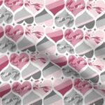 Fabric & Wallpaper: Valentine Hearts in Pink, Gray