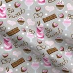 Fabric & Wallpaper: Valentine Sweets in Pink, Gray