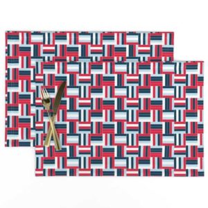 Fabric & Wallpaper: Red, White, Blue 4th of July Basketweave