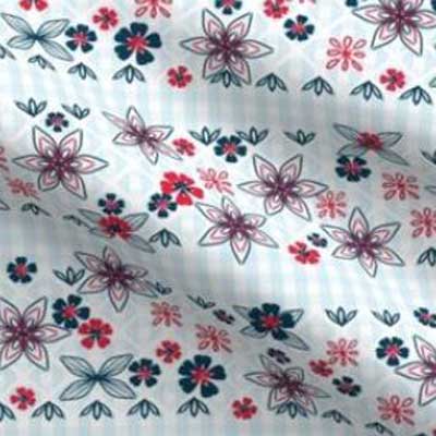 Patriotic gingham dress bodice fabric