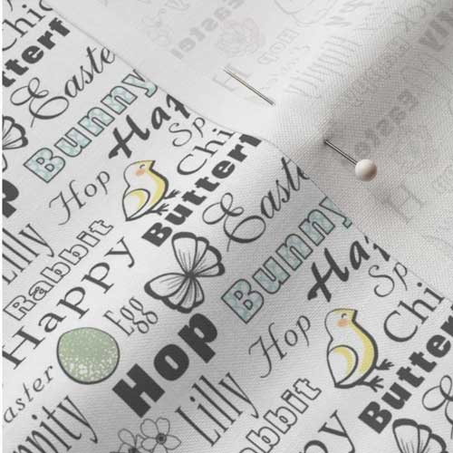 Close up of Easter typography fabric