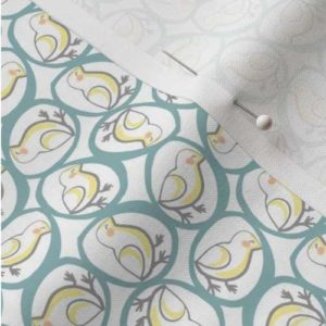 Fabric & Wallpaper: Chicks in Eggs, Teal