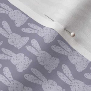 Fabric & Wallpaper: Block Print Bunnies, Purple