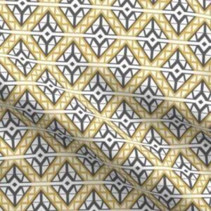 Fabric & Wallpaper: Diamond Trellis, Gray, Yellow
