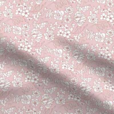 Easter floral fabric in pink