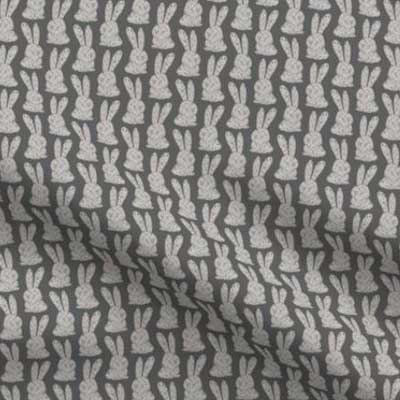 Marshmallow bunny fabric in dark gray