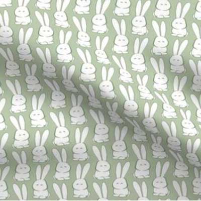 Marshmallow bunny fabric in green
