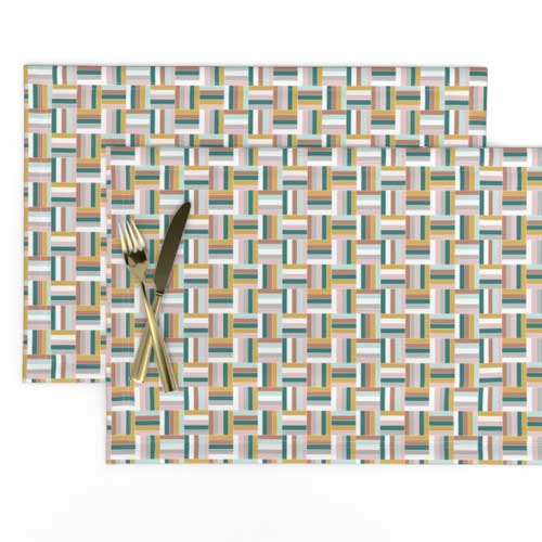 Fabric & Wallpaper: Easter Basketweave, Jewel Tones