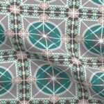 Fabric & Wallpaper: 6 Inch Tile, Teal, French Gray