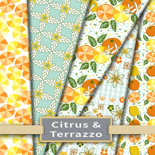 colorway for citrus terrazzo fabric collection