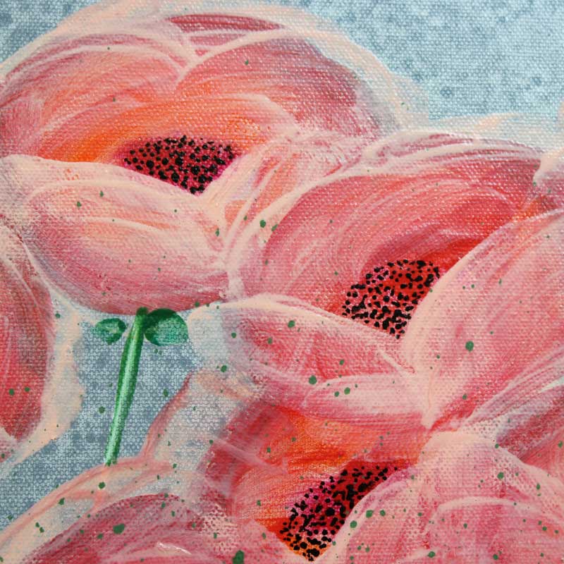 Close up of Painting of Wild Poppies