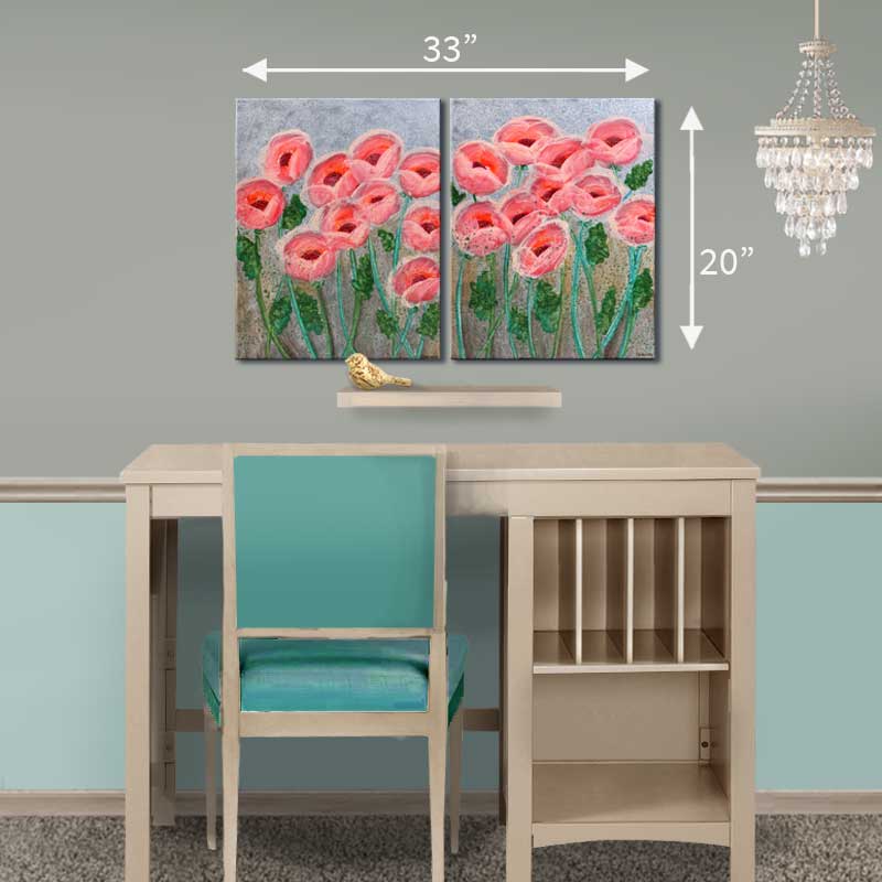 Size guide for Painting of Wild Poppies