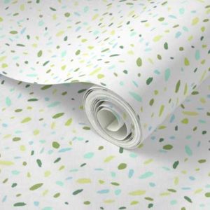 Fabric & Wallpaper: Terrazzo in White, Teal, Green