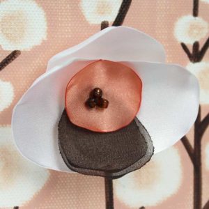 3D Orchid Artwork on Canvas in Peach | Mini