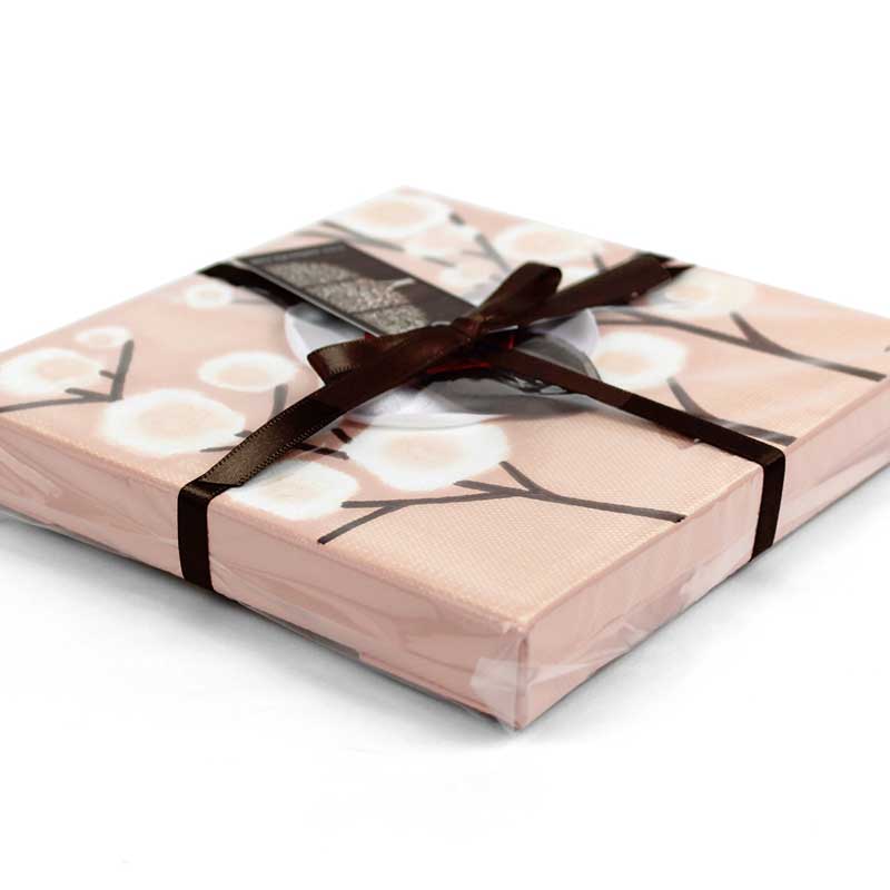 Packaging of mini art with peach orchid