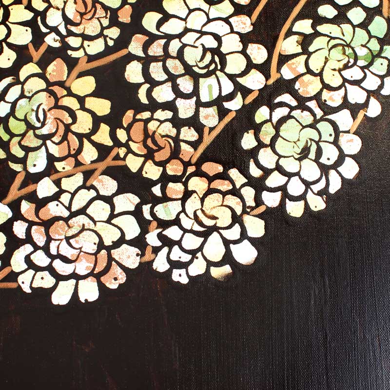 Background on earth toned floral tree artwork