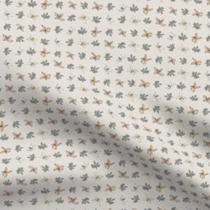 Fabric & Wallpaper: Small Scale Autumn Floral on French gray