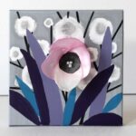 3D Orchid Artwork on Canvas in Purple, Gray | Mini