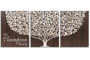 Inscribed Art on Canvas, Tree in Dark Brown | Large – Extra Large