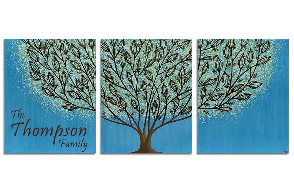 Inscribed family tree painting