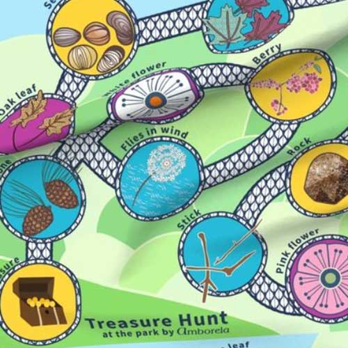Swatch of treasure hunt play mat