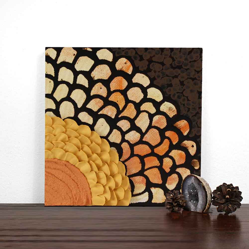 Autumn orange cubicle decor painting on mini canvas