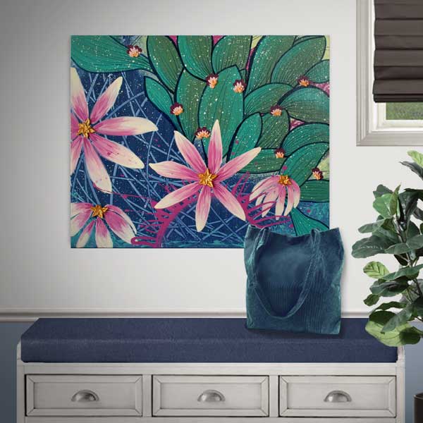 Colorful Cactus Flower painting